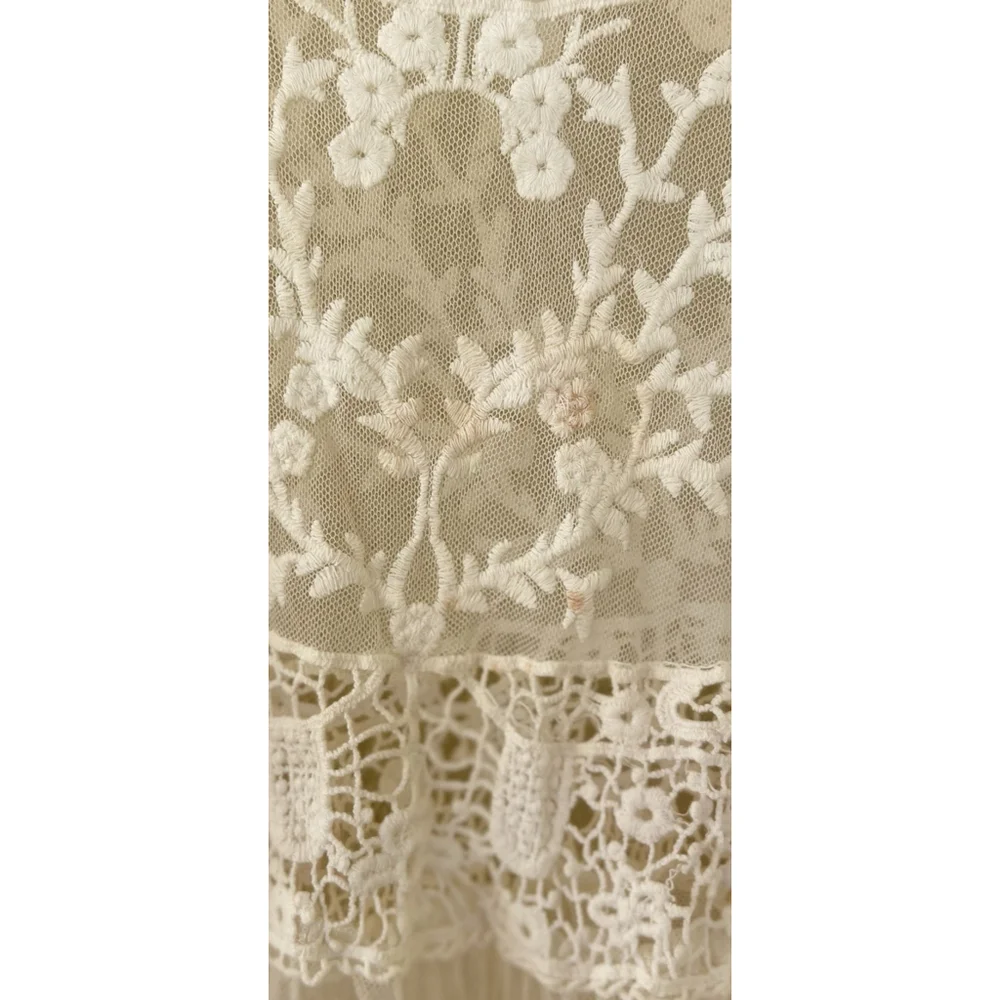 Love Culture Sheer Mesh Crochet Lace Bell Sleeve Blouse Boho Coquette Festival - Picture 3 of 8